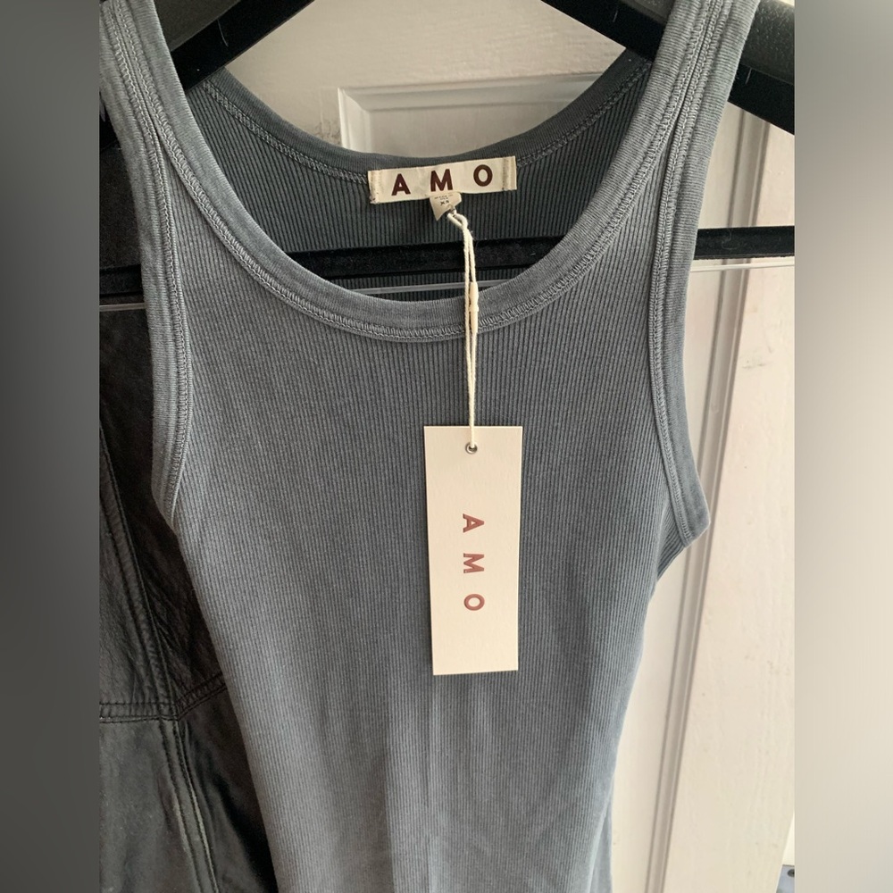 AMO Denim Long Ribbed Tank Dress XS